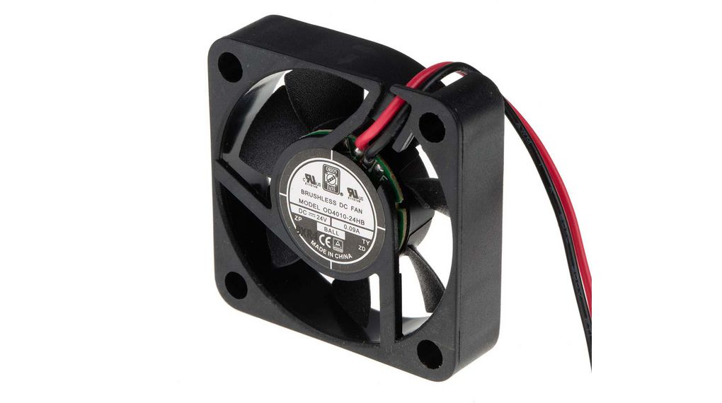 Axial Fan DC Ball 40x40x10mm 24V 90mA 25dBA 11.9m³/h IP44